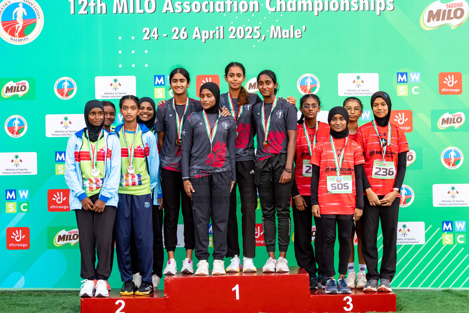 Day 2 of 12th Milo Association Championships was held in Ekuveni Track at Male', Maldives on Friday, 25th April 2025. Photos: Hassan Simah / images.mv