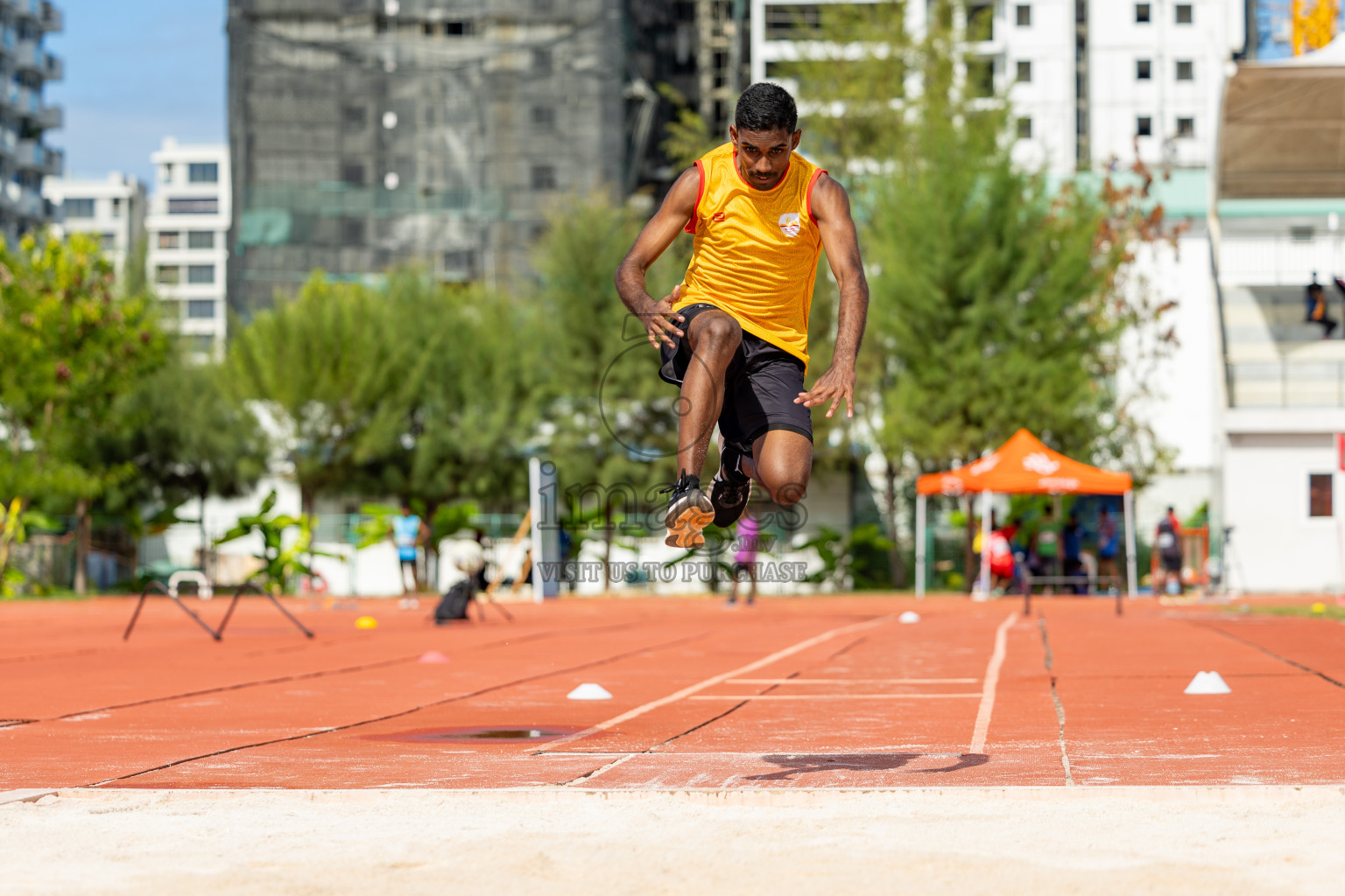 Day 2 of MWSC Interschool Athletics Championships 2024 held in Hulhumale Running Track, Hulhumale, Maldives on Sunday, 10th November 2024. 
Photos by:  Hassan Simah / Images.mv