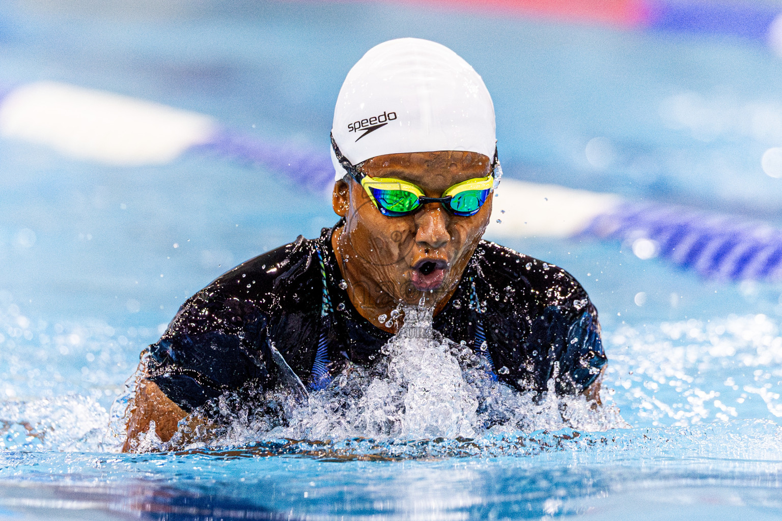 Day 4 of 1st National Short Course Swimming Competition held in Hulhumale', Maldives on Tuesday, 17th June 2025. Photos: Nausham Waheed / images.mv