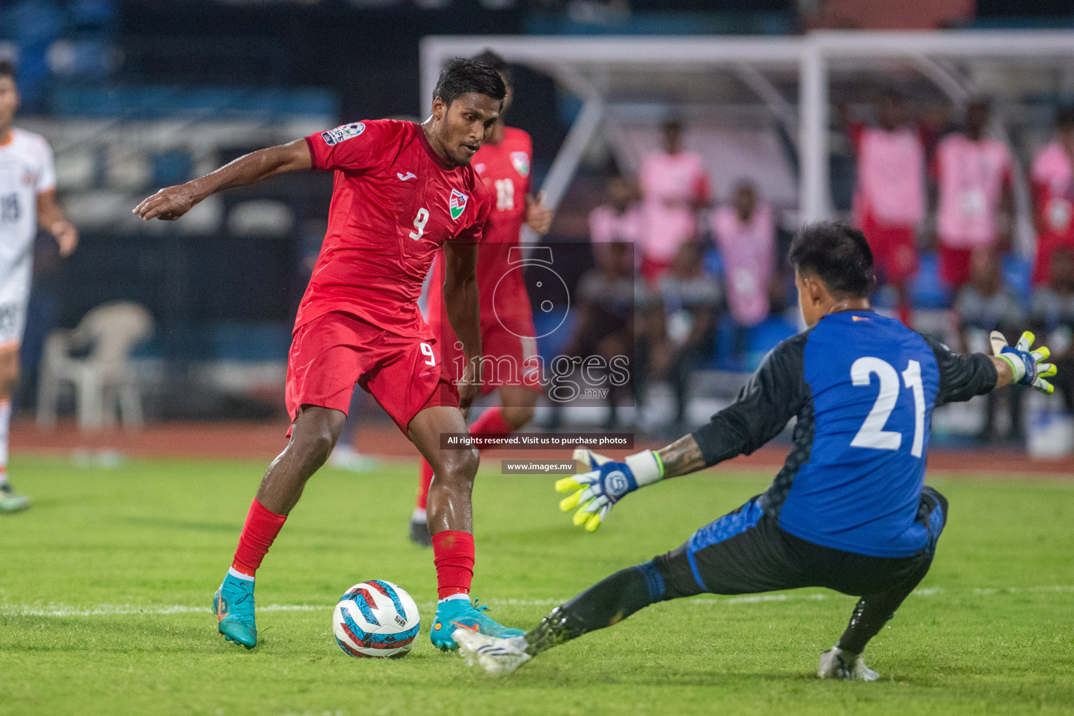 Maldives vs Bhutan in SAFF Championship 2023 held in Sree Kanteerava Stadium, Bengaluru, India, on Wednesday, 22nd June 2023. Photos: Nausham Waheed / images.mv