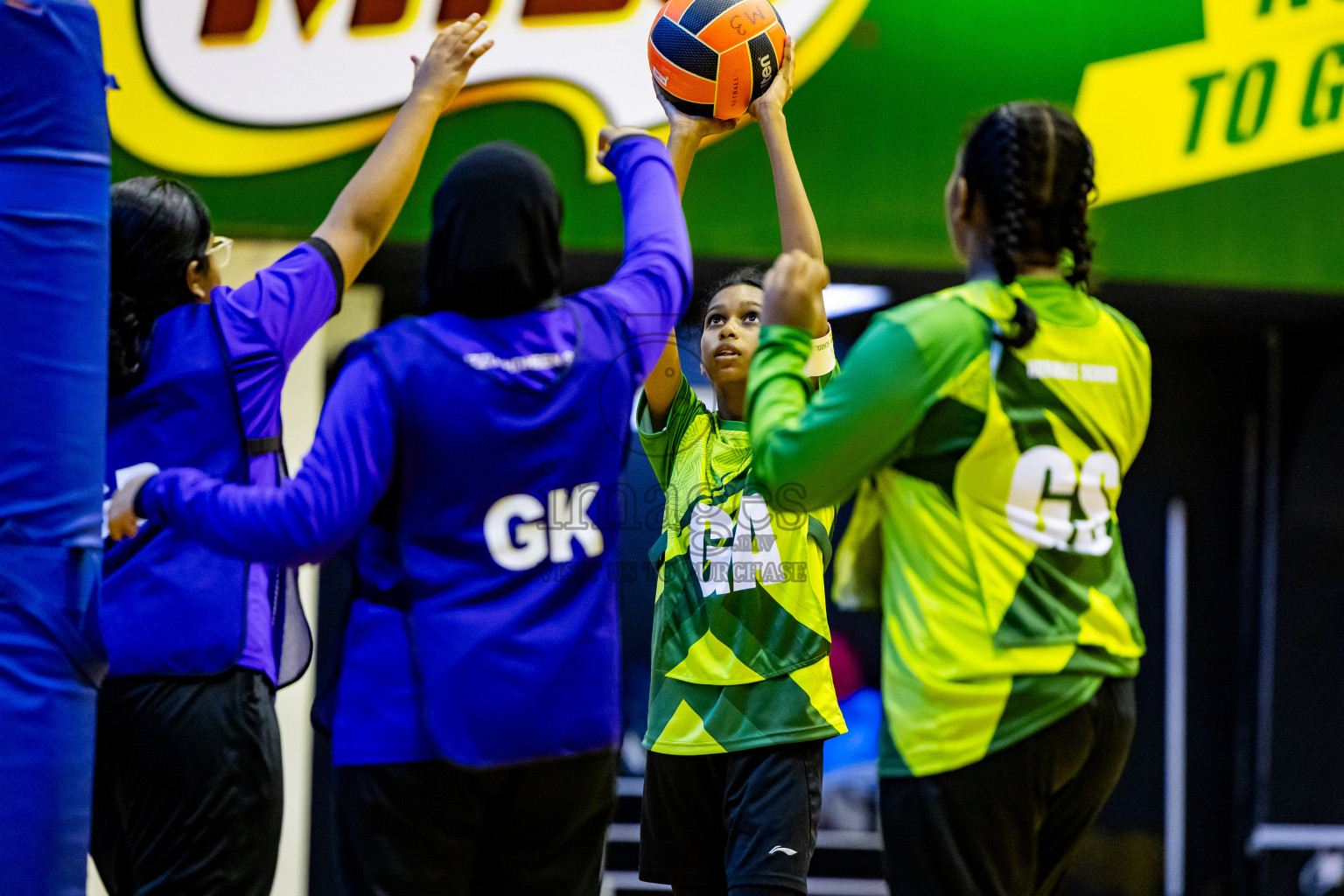 Day 3 of 25th Inter-School Netball Tournament was held in Social Center at Male', Maldives on Sunday, 11th August 2024. Photos: Nausham Waheed / images.mv