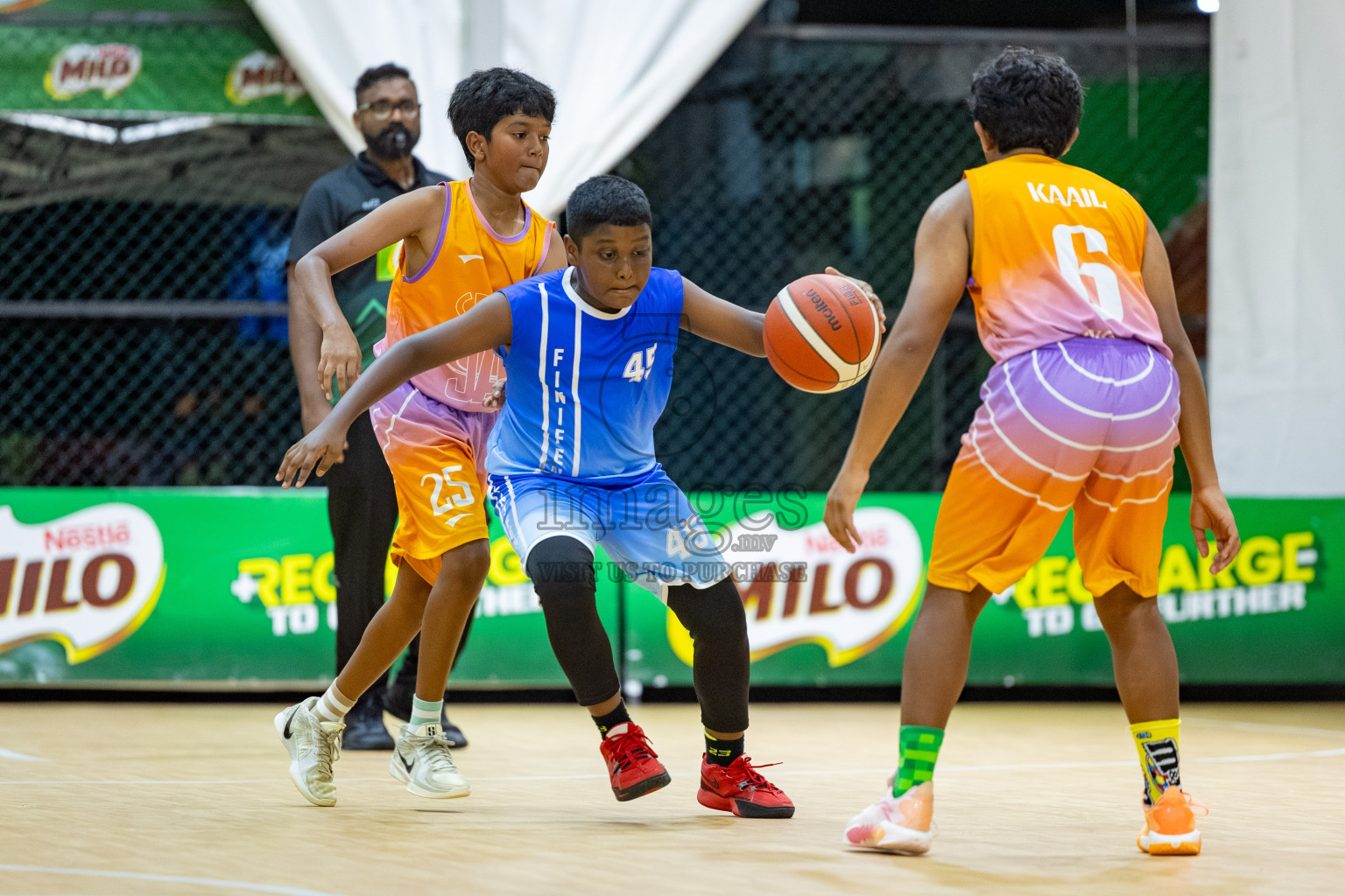 Milo 5 x 5 Junior Challenge 2025 - Basketball tournament held in Basketball Training Center, Male', Maldives on Thursday, 09th October 2025. 
Photo by: Hassan Simah / Images.mv