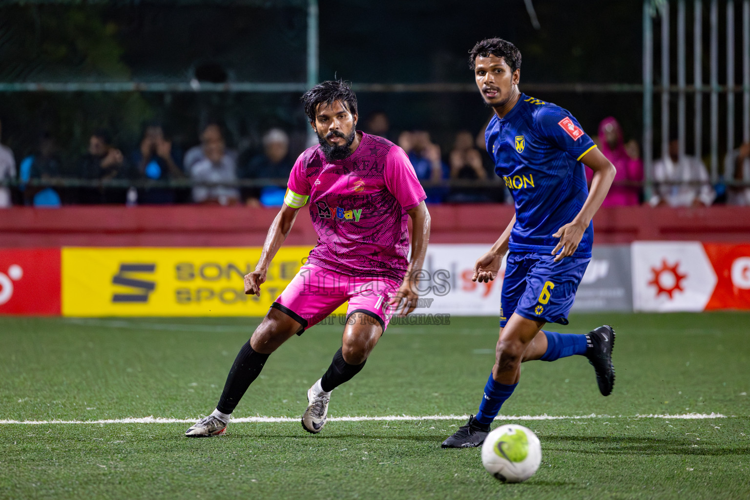 Maafannu VS B. Eydhafushi in Round of 16 on Day 40 of Golden Futsal Challenge 2024 which was held on Tuesday, 27th February 2024, in Hulhumale', Maldives Photos: Hassan Simah / images.mv