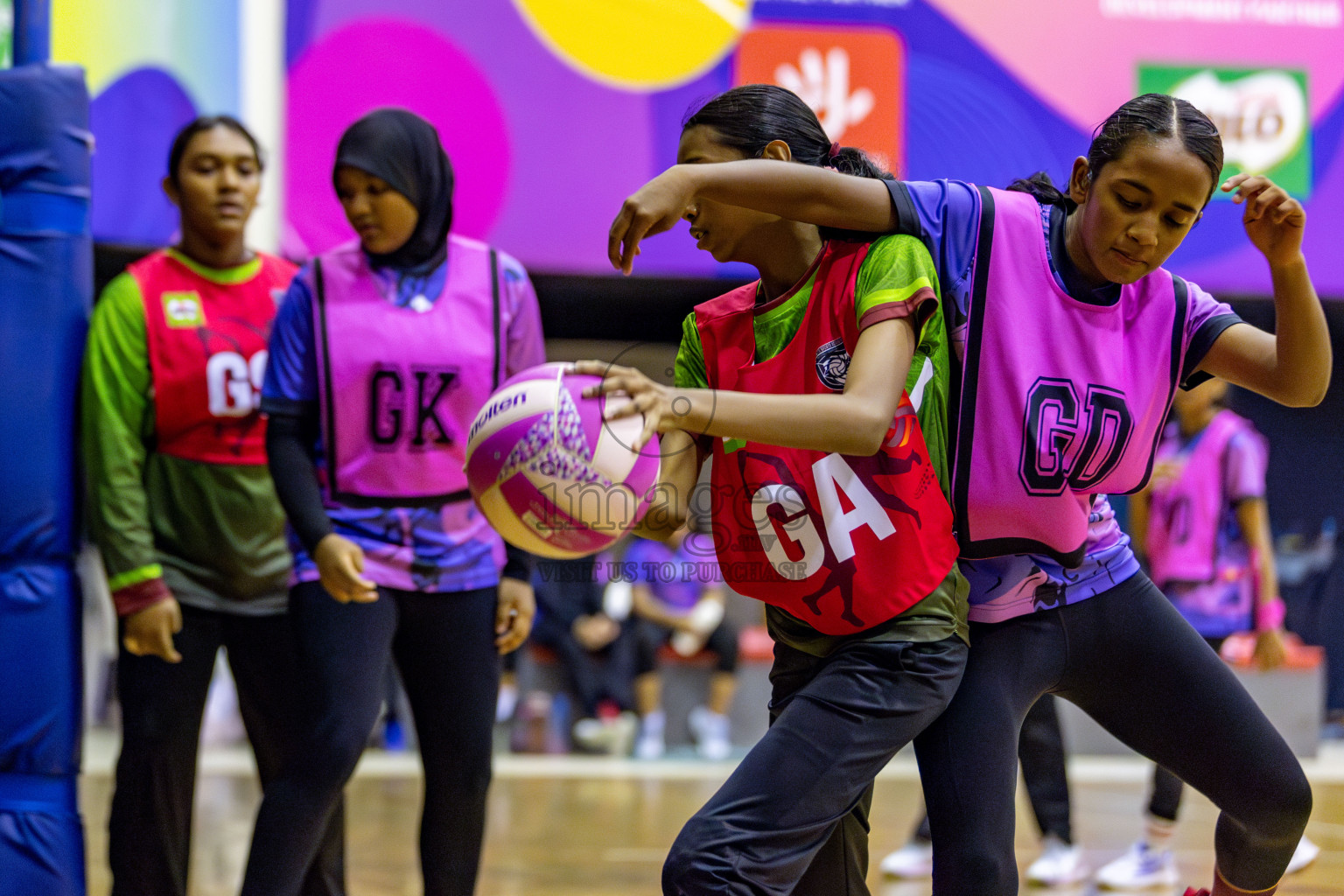 N Sports Academy A vs Fiontti Sports Club  in Day 3 of 3rd Netball Junior Championship, held at Social Center on Tuesday, 21st January 2025 . 
Photos: Hassan Simah / images.mv