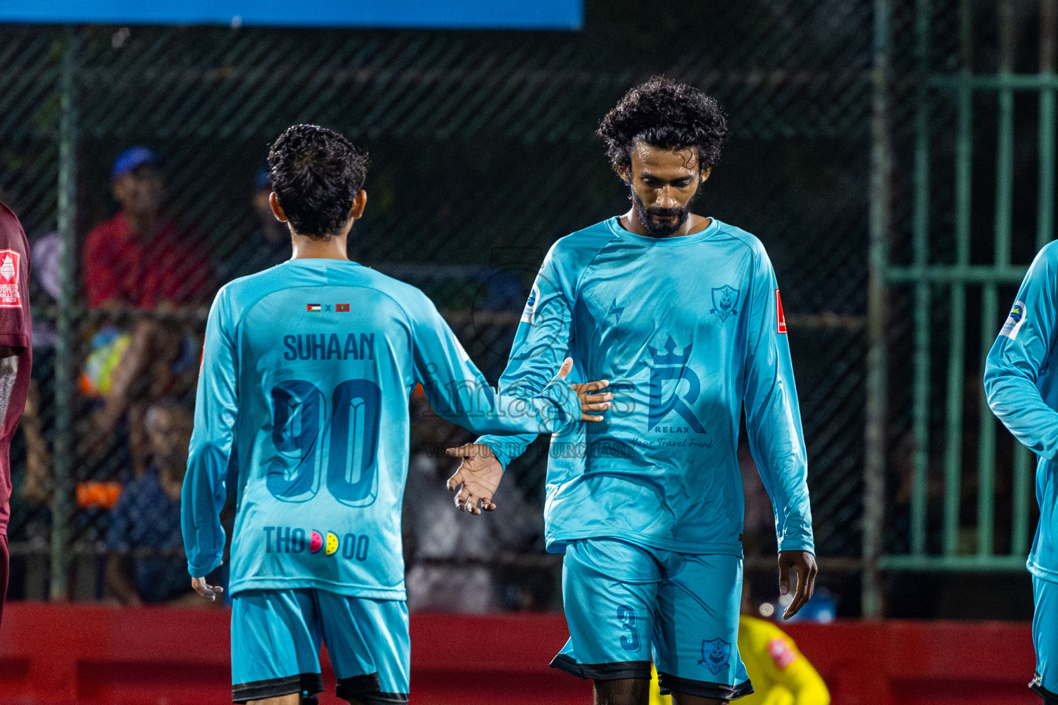 AA Thoddoo vs V Keyodhoo in Zone round on Day 34 of Golden Futsal Challenge 2025 was held on Friday , 7th February 2025, in Hulhumale', Maldives. Photos:  Nausham Waheed / images.mv