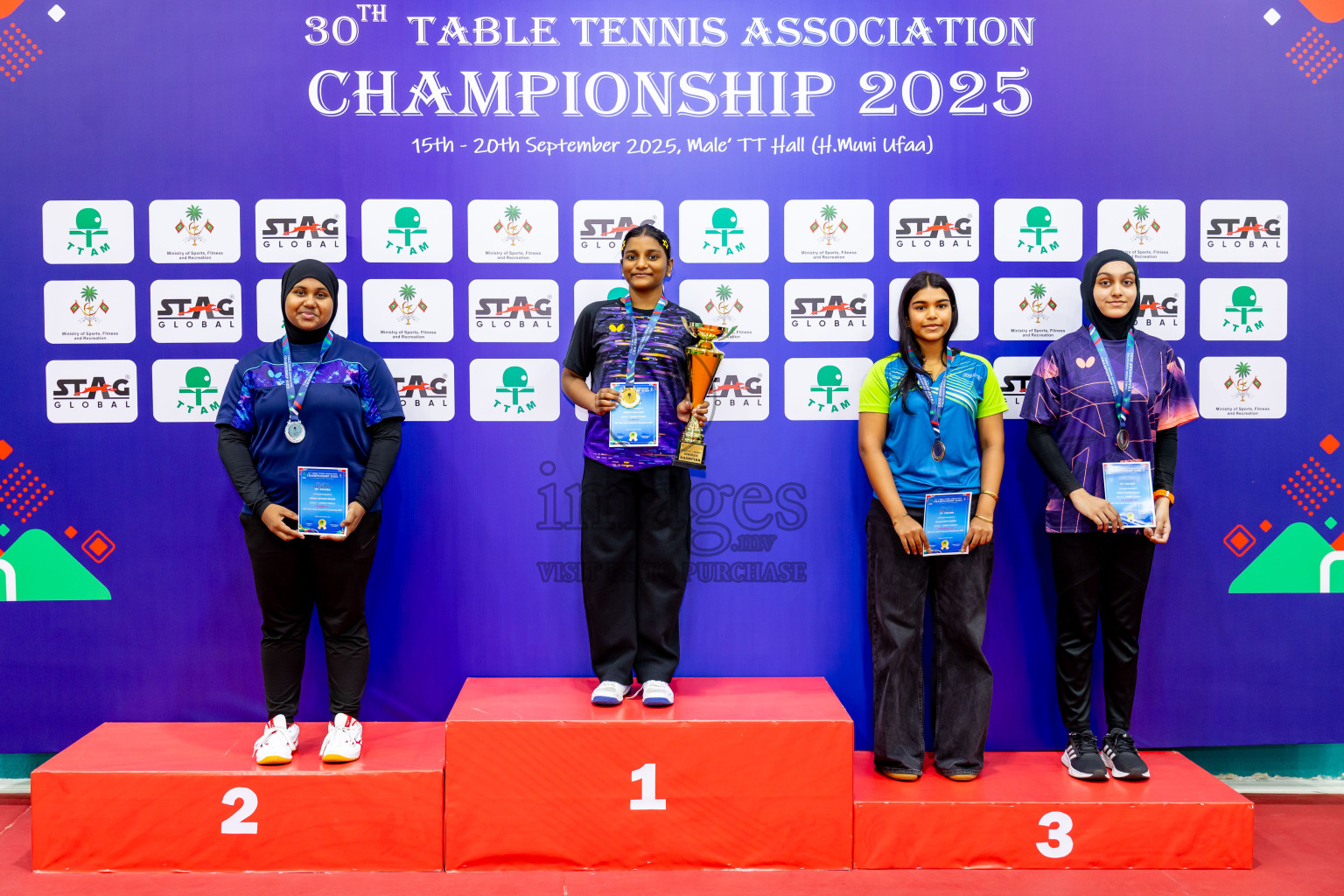 Finals of 30th Table Tennis Association Championship 2025 was held on Saturday, 20th September 2025 in Male' TT Hall, Male', Maldives. Photos: Nausham Waheed / images.mv