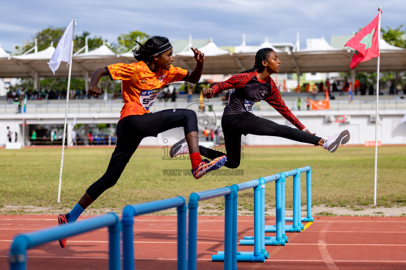 Day 2 of MWSC Interschool Athletics Championships 2024 held in Hulhumale Running Track, Hulhumale, Maldives on Sunday, 10th November 2024. 
Photos by: Hassan Simah / Images.mv