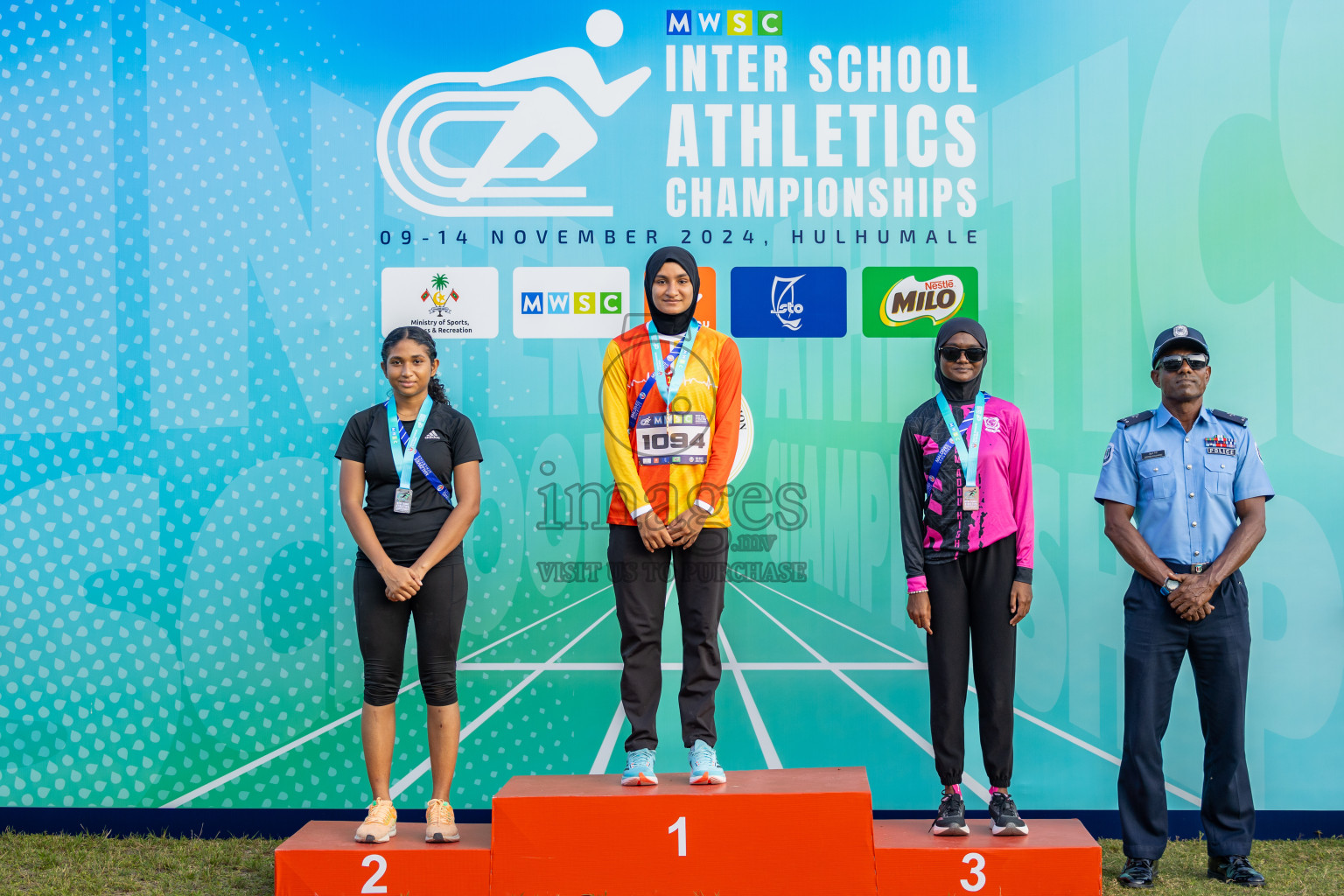 Day 4 of MWSC Interschool Athletics Championships 2024 held in Hulhumale Running Track, Hulhumale, Maldives on Tuesday, 12th November 2024. Photos by: Ismail Thoriq / Images.mv