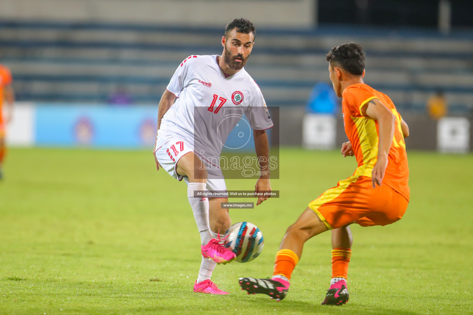 Bhutan vs Lebanon in SAFF Championship 2023 held in Sree Kanteerava Stadium, Bengaluru, India, on Sunday, 25th June 2023. Photos: Nausham Waheed, Hassan Simah / images.mv