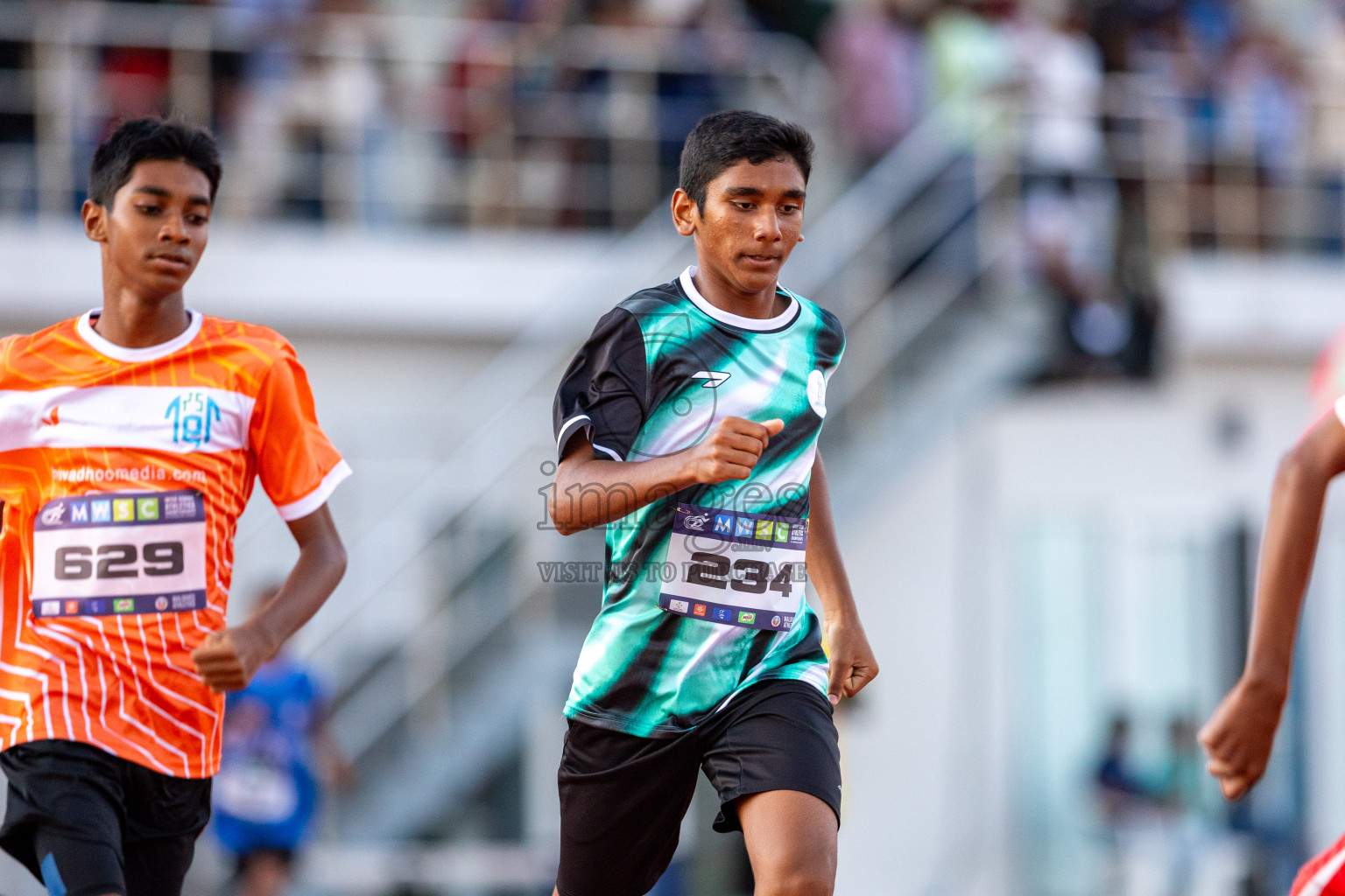 Day 1 of MWSC Interschool Athletics Championships 2024 held in Hulhumale Running Track, Hulhumale, Maldives on Saturday, 9th November 2024. Photos by: Ismail Thoriq / Images.mv