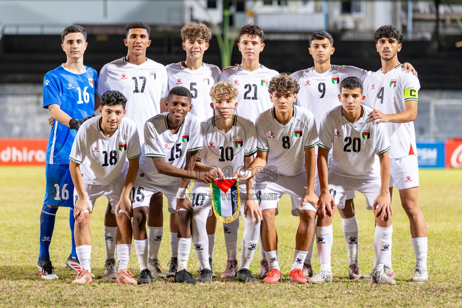 Maldives vs Palestine in the second under 17 friendly held in National Football Stadium, Male', Maldives on Saturday, 15 November 2025. 
Photos: Mohamed Mahfooz Moosa / Images.mv