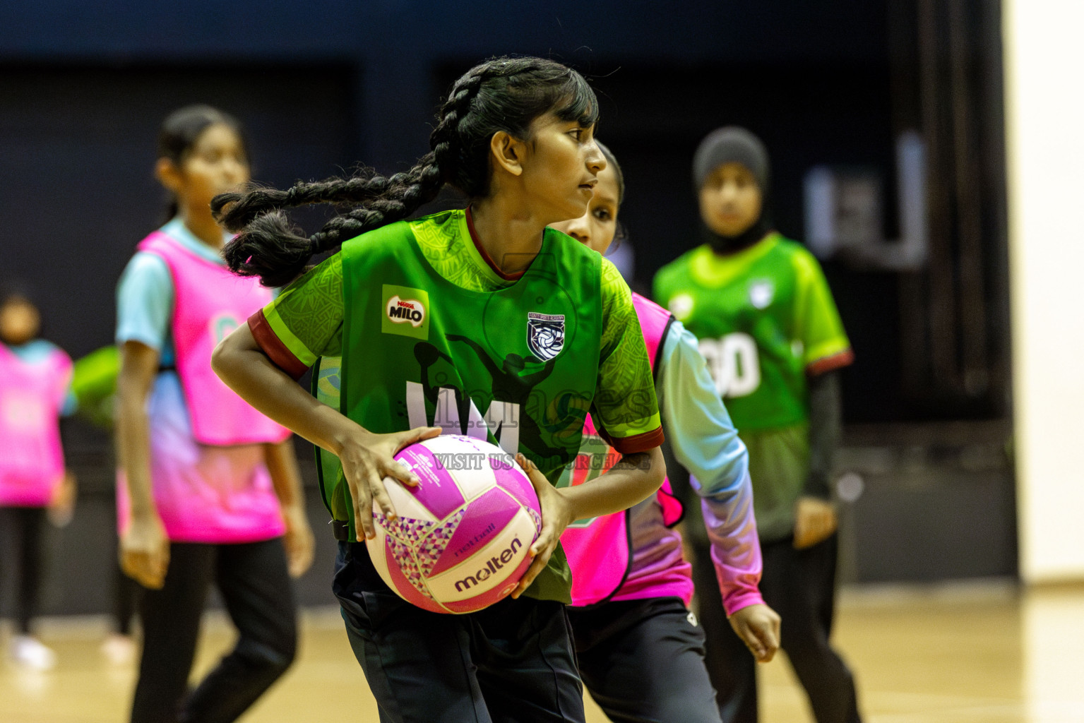 Fionti SC vs Young Netters A in Day 6  of 3rd Netball Junior Championship, held at Social Center on Friday 24th January 2025 . Photos: Shuu Abdul Sattar / images.mv