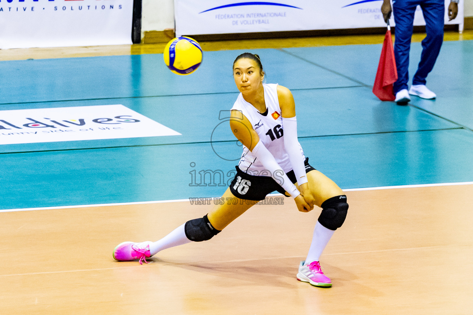 Kyrgyzstan vs Sri Lanka in Day 3 of CAVA U20 Woman's Volleyball Championship 2024 was held in Social Center, Male', Maldives on 20th July 2024. Photos: Nausham Waheed / images.mv