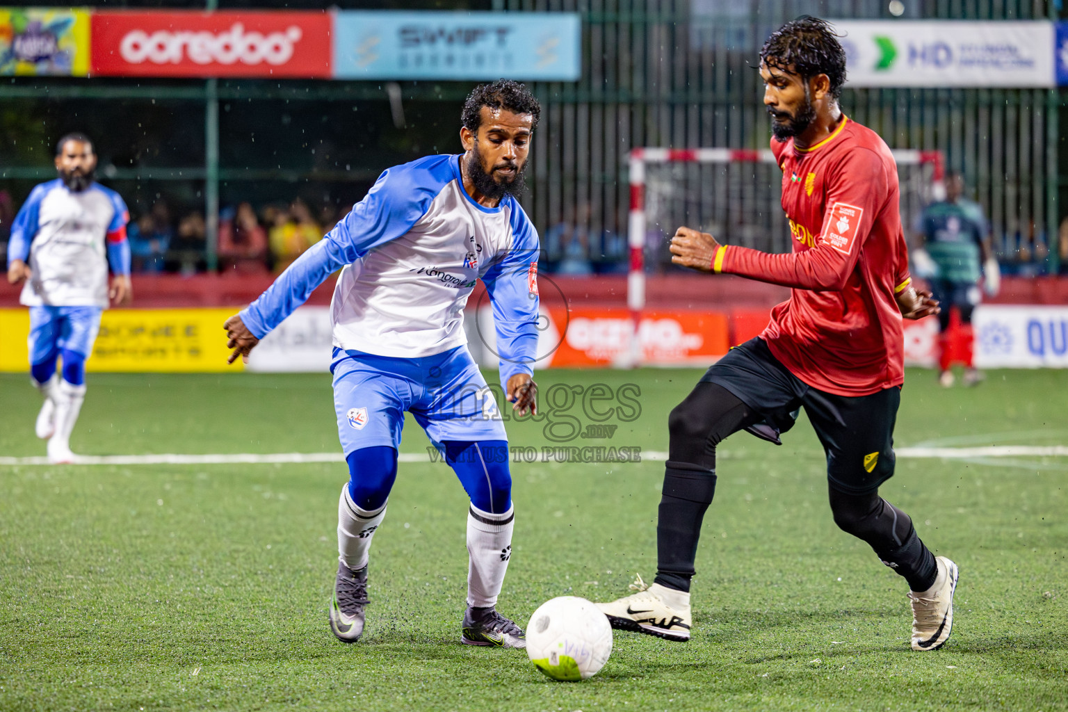 Dh. Kudahuvadhoo VS N. Kendhikulhudhoo in Round of 16 on Day 40 of Golden Futsal Challenge 2024 which was held on Tuesday, 27th February 2024, in Hulhumale', Maldives Photos: Hassan Simah / images.mv