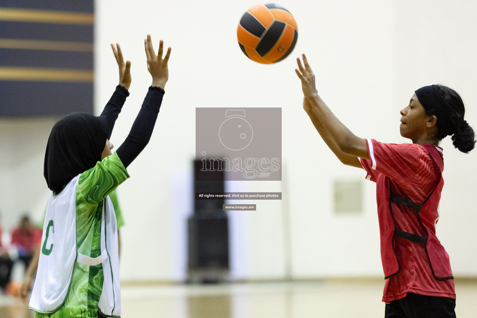 Day 9 of 24th Interschool Netball Tournament 2023 was held in Social Center, Male', Maldives on 4th November 2023. Photos: Hassan Simah / images.mv