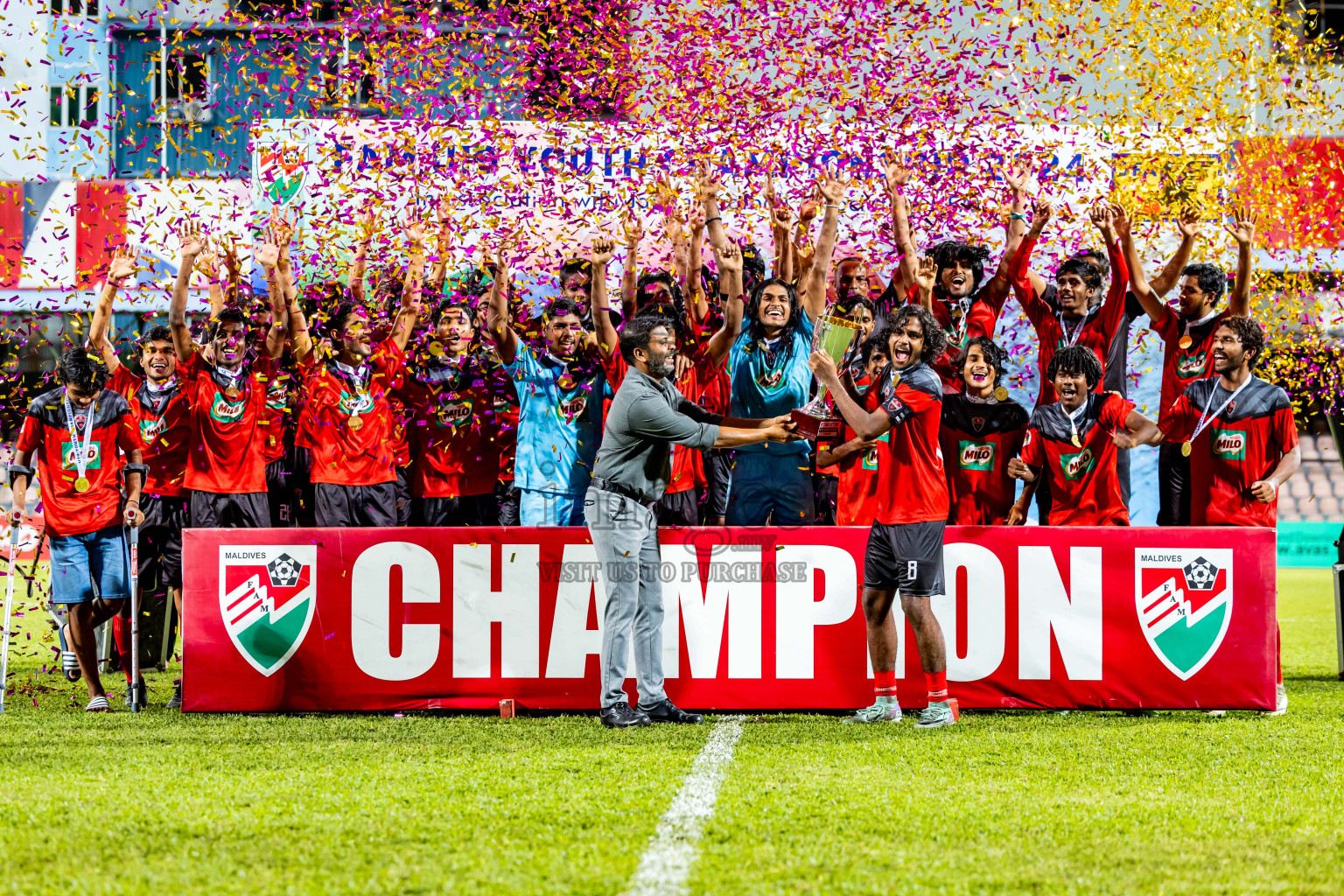 Super United Sports vs TC Sports Club in the Final of Under 19 Youth Championship 2024 was held at National Stadium in Male', Maldives on Monday, 1st July 2024. Photos: Nausham Waheed / images.mv