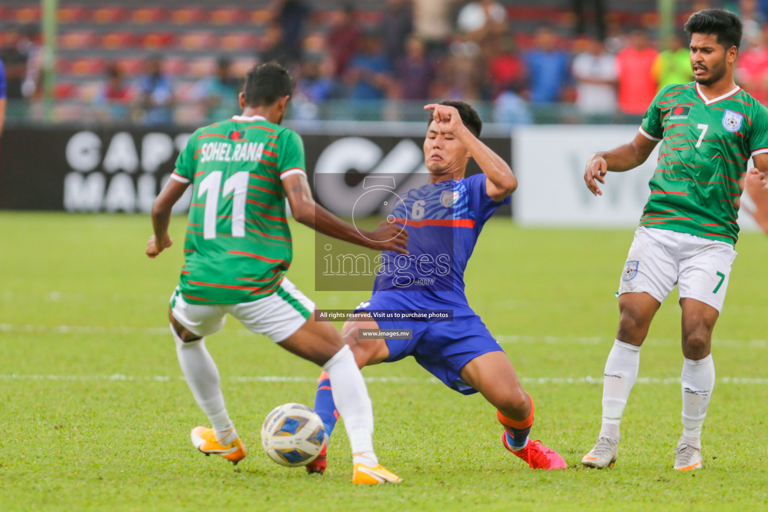 Bangladesh vs India in SAFF Championship 2021 held on 4th October 2021 in Galolhu National Stadium, Male', Maldives