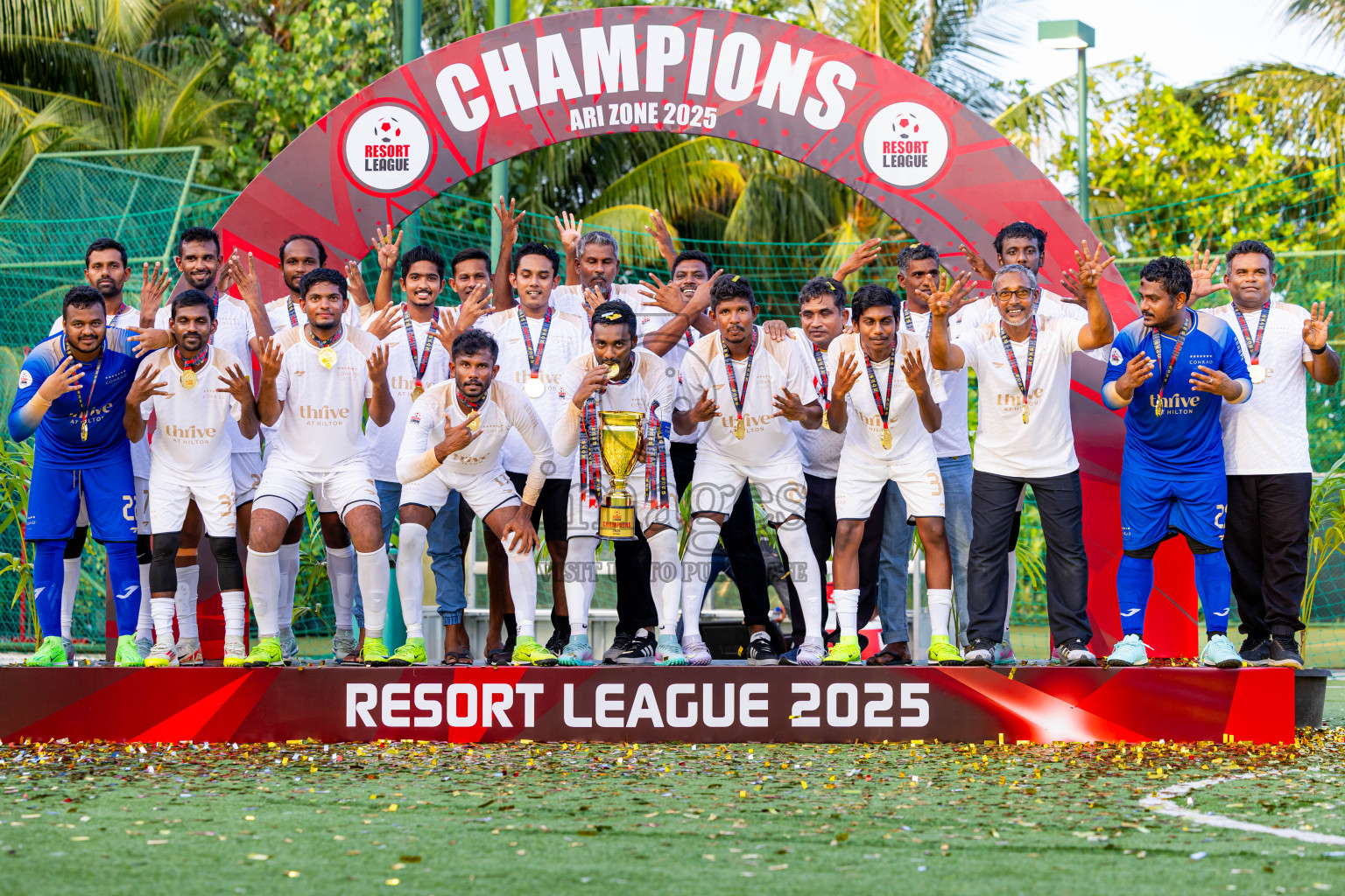 Barcelo vs Conrad in the Final of Resort League 2025 (Ari Zone) was held on Sunday, 28th June 2025 in Conrad Maldives Rangali Island, Alif Dhaalu Atoll, Maldives. Photos: Nausham Waheed / images.mv