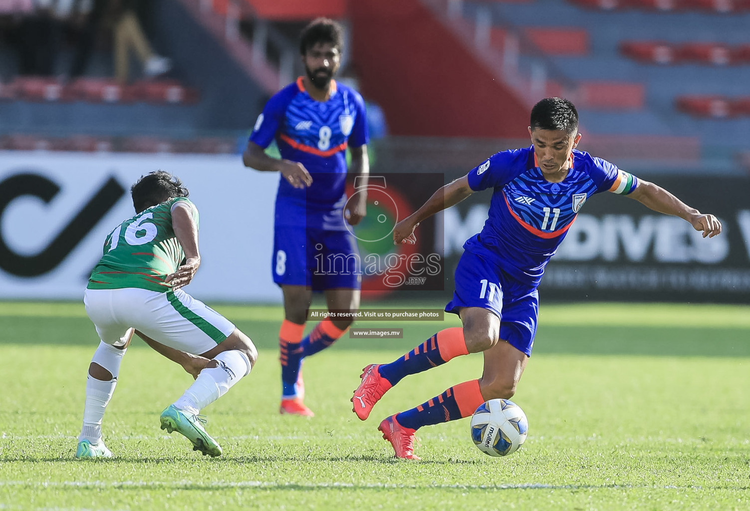 Bangladesh vs India in SAFF Championship 2021 held on 1st October 2021 in Galolhu National Stadium, Male', Maldives