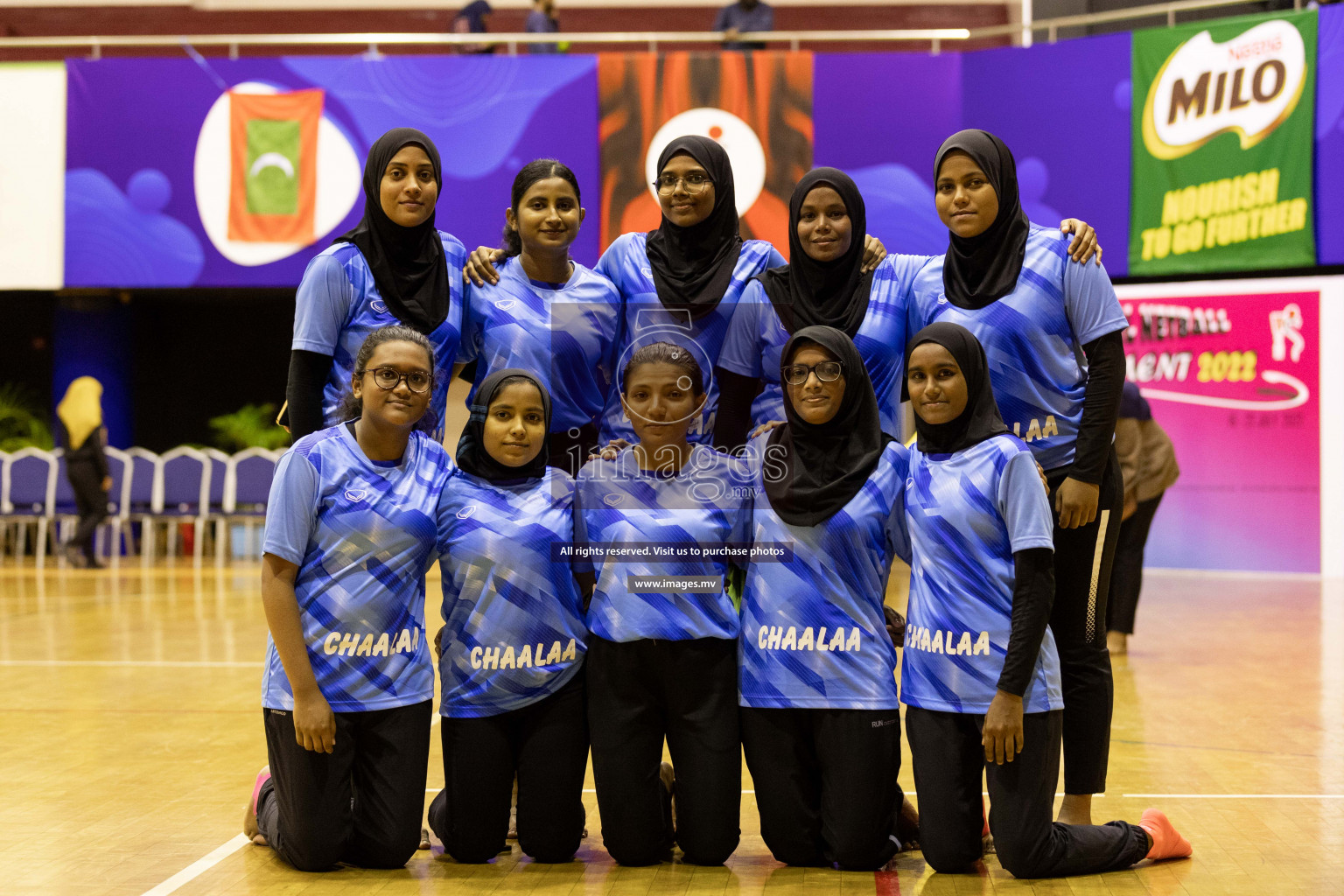 Kulhudhuffushi Y & R.C vs Mahibadhoo SC in the Milo National Netball Tournament 2022 on 18 July 2022, held in Social Center, Male', Maldives. Photographer: Shuu / Images.mv