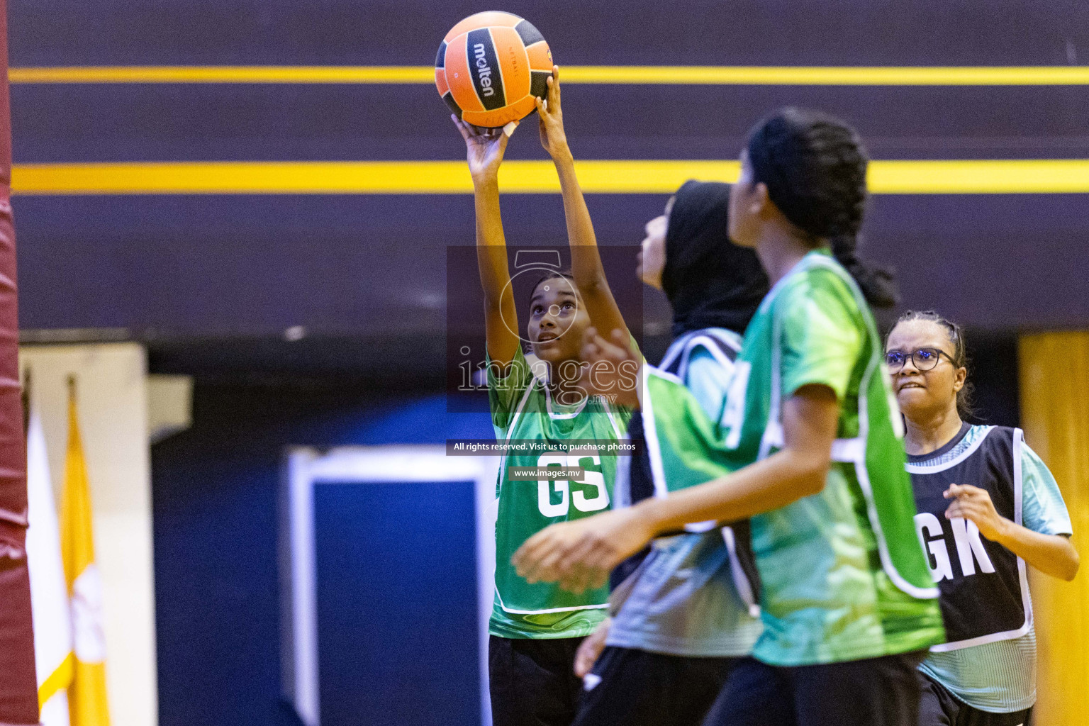 Day 10 of 24th Interschool Netball Tournament 2023 was held in Social Center, Male', Maldives on 5th November 2023. Photos: Nausham Waheed / images.mv