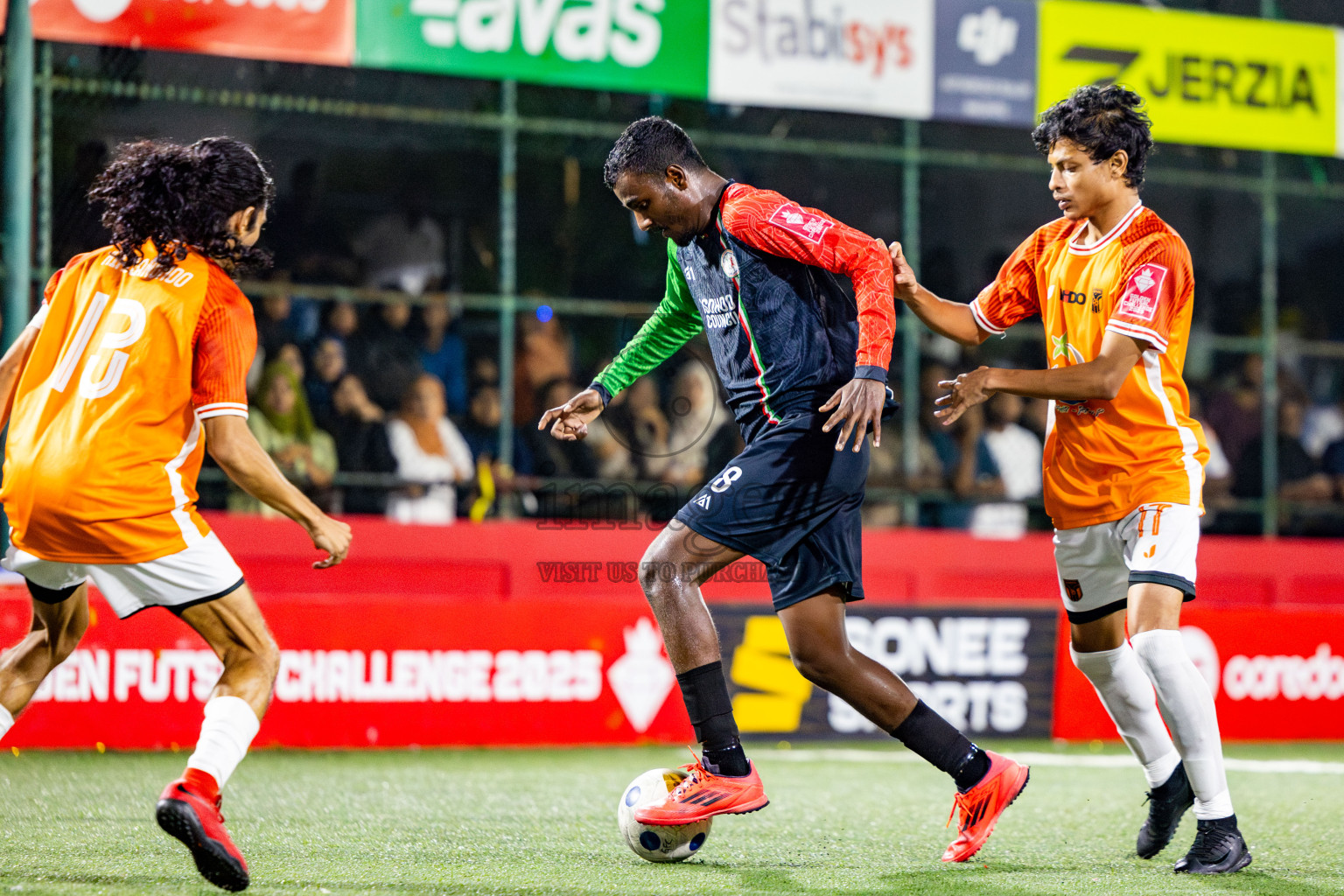 Thaa Hirilandhoo vs L Isdhoo in zone round Day 30 of Golden Futsal Challenge 2025 was held on Monday , 3rd February 2025, in Hulhumale', Maldives. Photos: Nausham Waheed / images.mv
