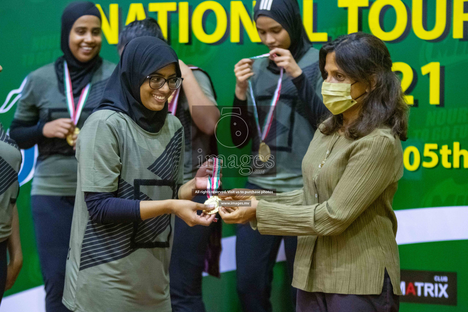 Kulhudhuffushi Youth & R.C vs Club Green Streets in the Finals of Milo National Netball Tournament 2021 (Women's) held on 5th December 2021 in Male', Maldives Photos: Ismail Thoriq / images.mv