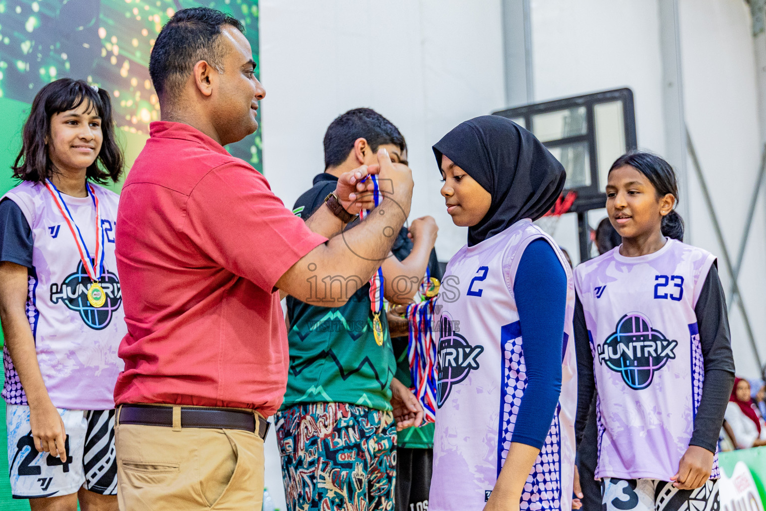 Day 3 of Milo 5 x 5 Junior Challenge 2025 - Basketball tournament held in Basketball Training Center, Male', Maldives on Saturday, 11th October 2025. Photos by: Nausham Waheed, Areef Adam / Images.mv