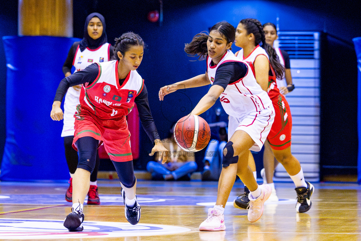 Maldives vs Bangladesh in Day 1 of Under 16 Woman's Asian Cup SABA Qualifiers 2025 was held in Social Center, Male', Maldives on 12th June 2025. Photos: Nausham Waheed / images.mv