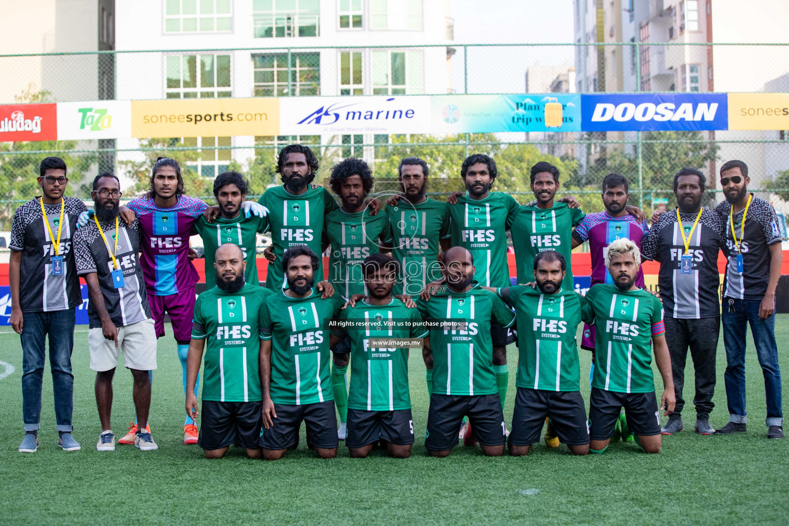 M. Maduvvari vs M. Kolhufushi in Day 6 of Golden Futsal Challenge 2023 on 10 February 2023 in Hulhumale, Male, Maldives