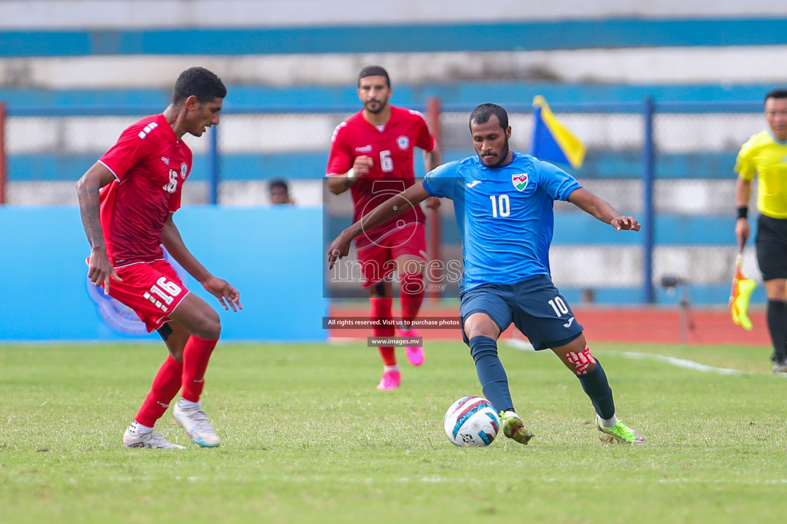 Lebanon vs Maldives in SAFF Championship 2023 held in Sree Kanteerava Stadium, Bengaluru, India, on Tuesday, 28th June 2023. Photos: Nausham Waheed, Hassan Simah / images.mv