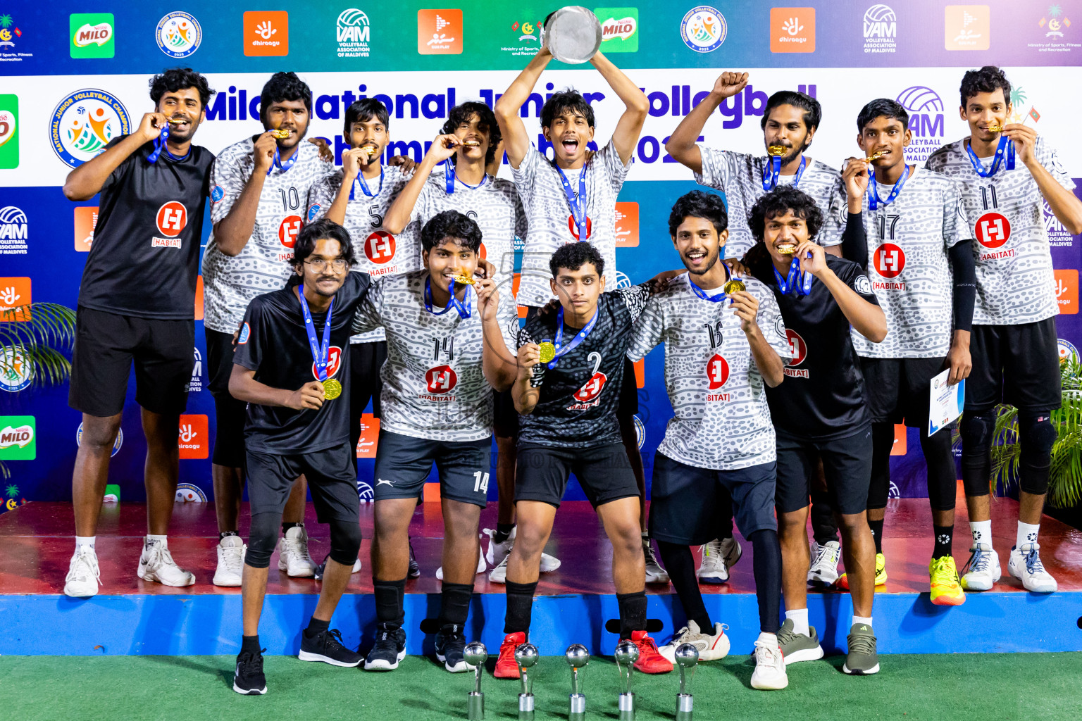 Finals of Milo National Junior Volleyball Championship 2025 was held on Sunday, 30th November 2025 at Ekuveni Turf Court Male', Maldives. Photos: Nausham Waheed , Areef Adam / images.mv