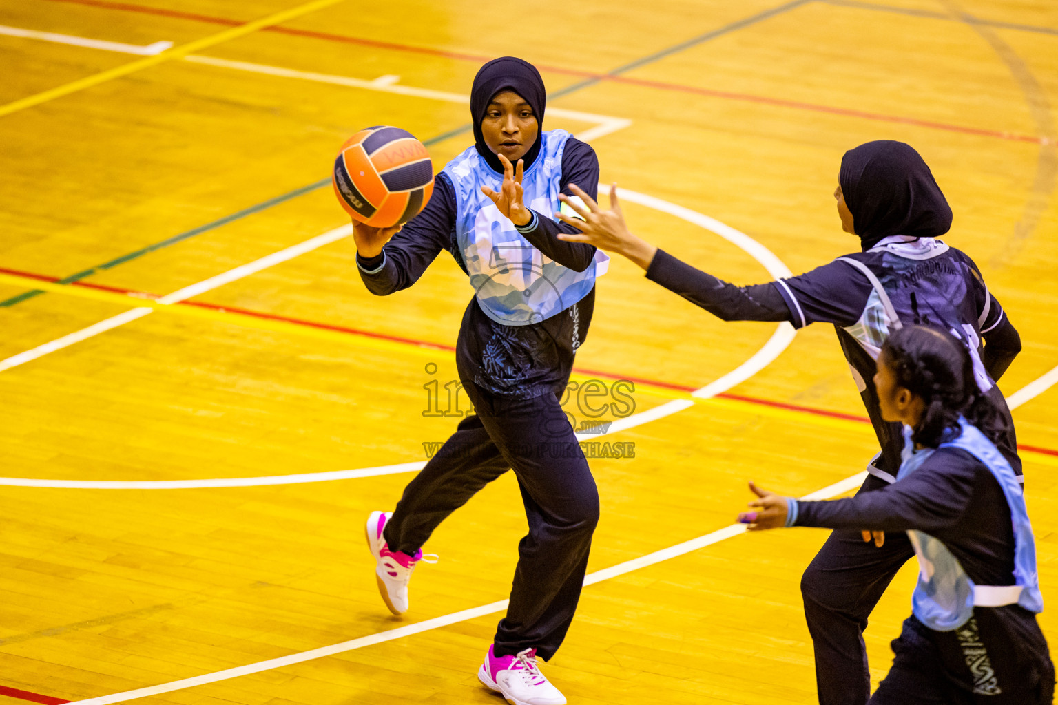 Day 12 of 25th Inter-School Netball Tournament was held in Social Center at Male', Maldives on Thursday, 22nd August 2024. Photos: Nausham Waheed / images.mv