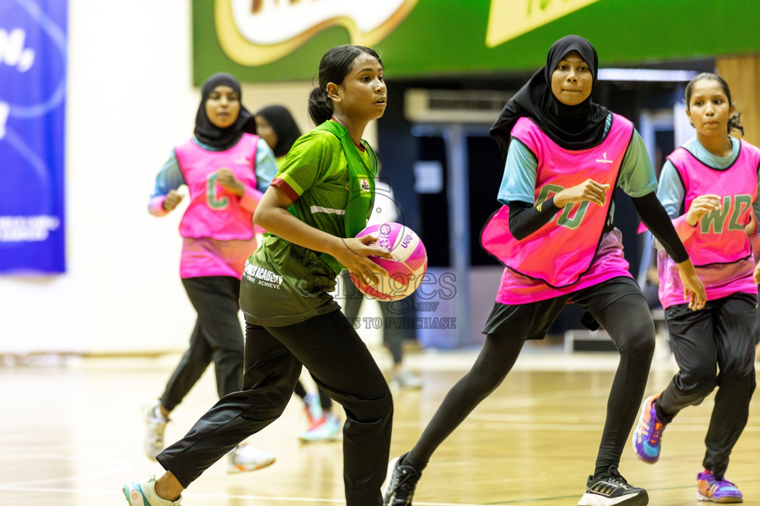 Fionti SC vs Young Netters A in Day 6  of 3rd Netball Junior Championship, held at Social Center on Friday 24th January 2025 . Photos: Shuu Abdul Sattar / images.mv