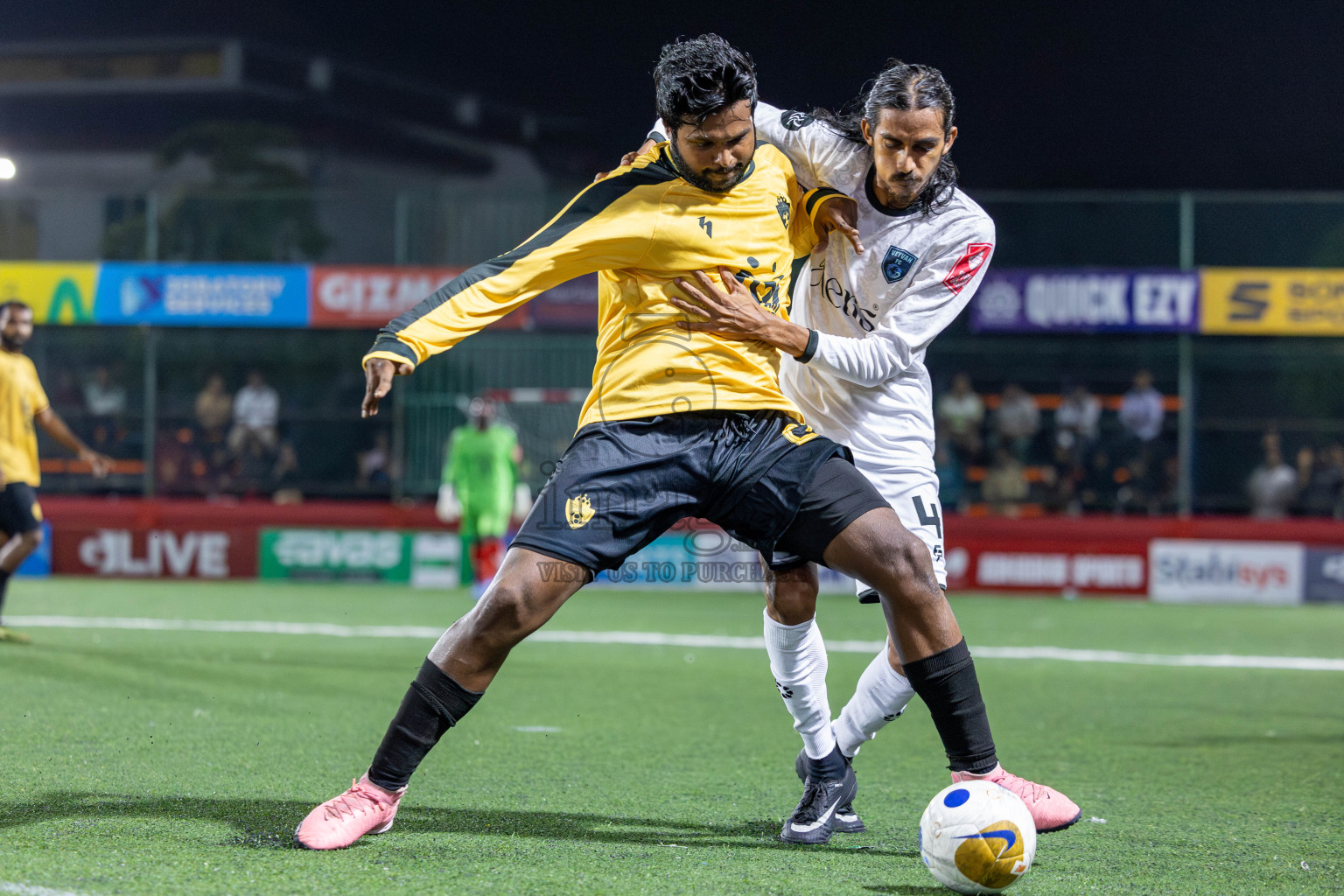 M. Veyvah vs M. Maduvvari in Day 12 of Golden Futsal Challenge 2025 was held on Thursday, 16th January 2025, in Hulhumale', Maldives Photos: Mohamed Mahfooz Moosa / images.mv
