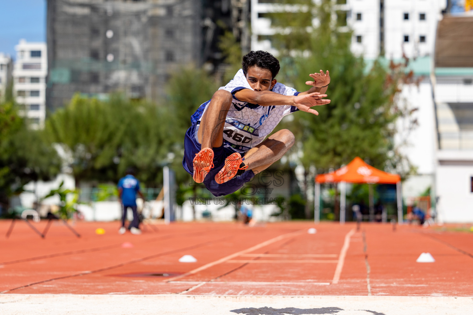 Day 2 of MWSC Interschool Athletics Championships 2024 held in Hulhumale Running Track, Hulhumale, Maldives on Sunday, 10th November 2024. 
Photos by:  Hassan Simah / Images.mv