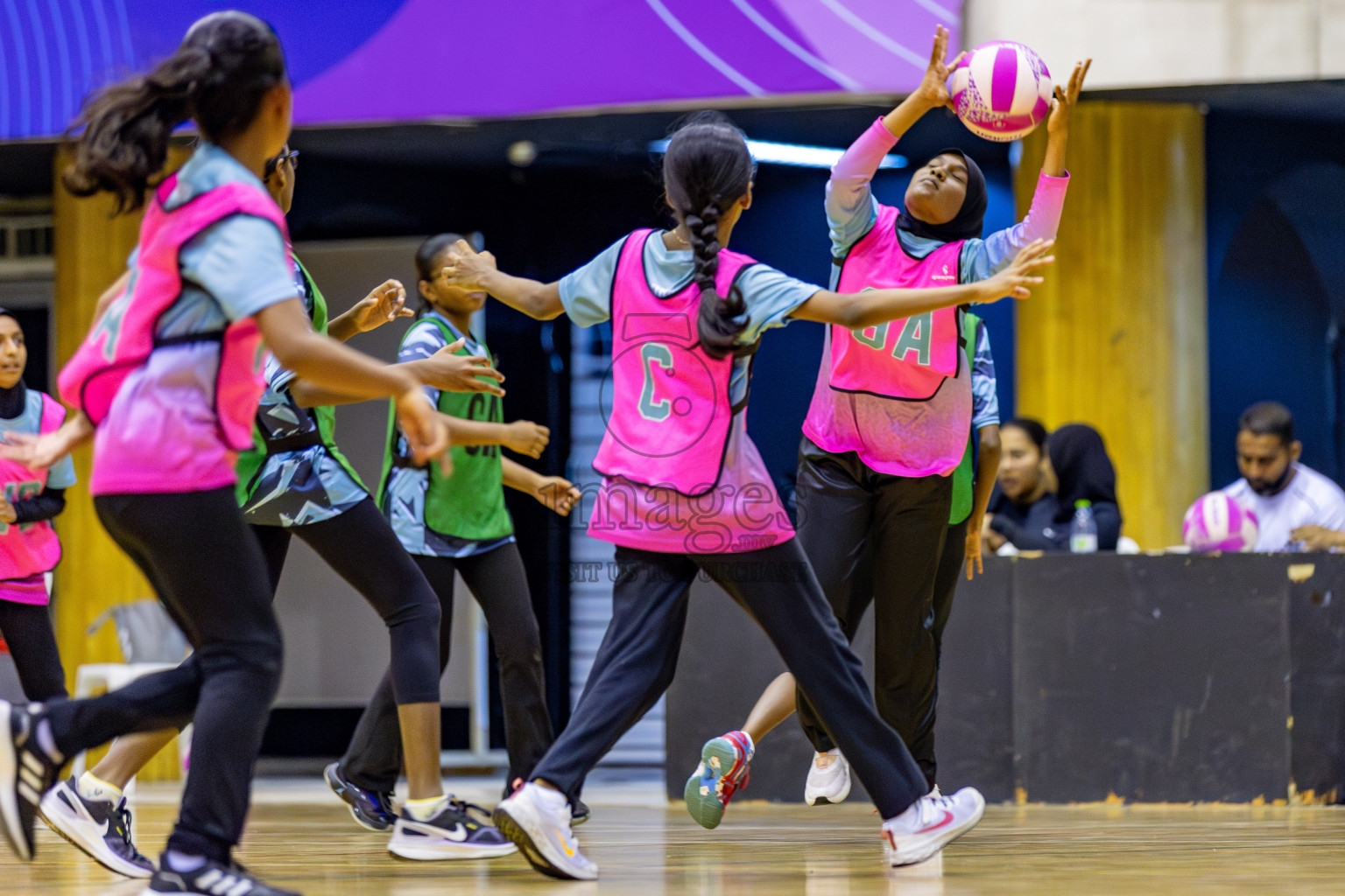 High Flyers vs Netkids B in Day 3 of 3rd Netball Junior Championship, held at Social Center on Tuesday, 21st January 2025 . 
Photos: Hassan Simah / images.mv