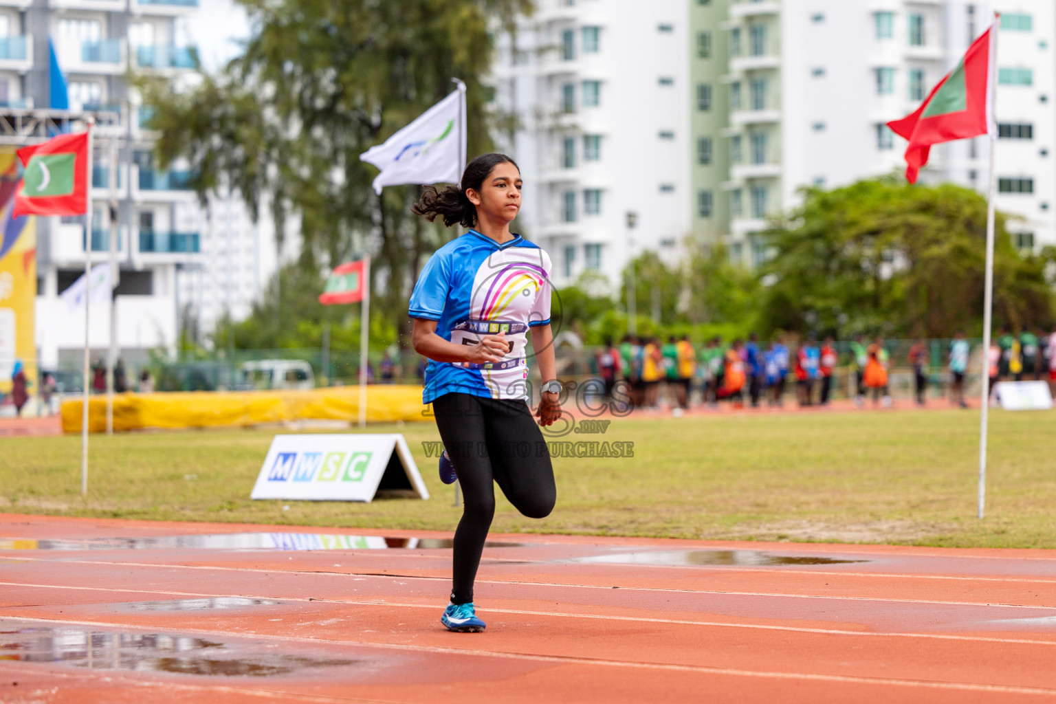 Day 1 of MWSC Interschool Athletics Championships 2024 held in Hulhumale Running Track, Hulhumale, Maldives on Saturday, 9th November 2024. 
Photos by: Ismail Thoriq, Hassan Simah / Images.mv