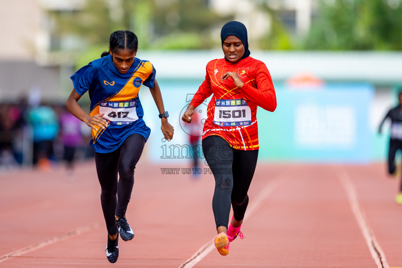 Day 6 of MWSC Interschool Athletics Championships 2024 held in Hulhumale Running Track, Hulhumale, Maldives on Thursday, 14th November 2024. Photos by: Nausham Waheed / Images.mv