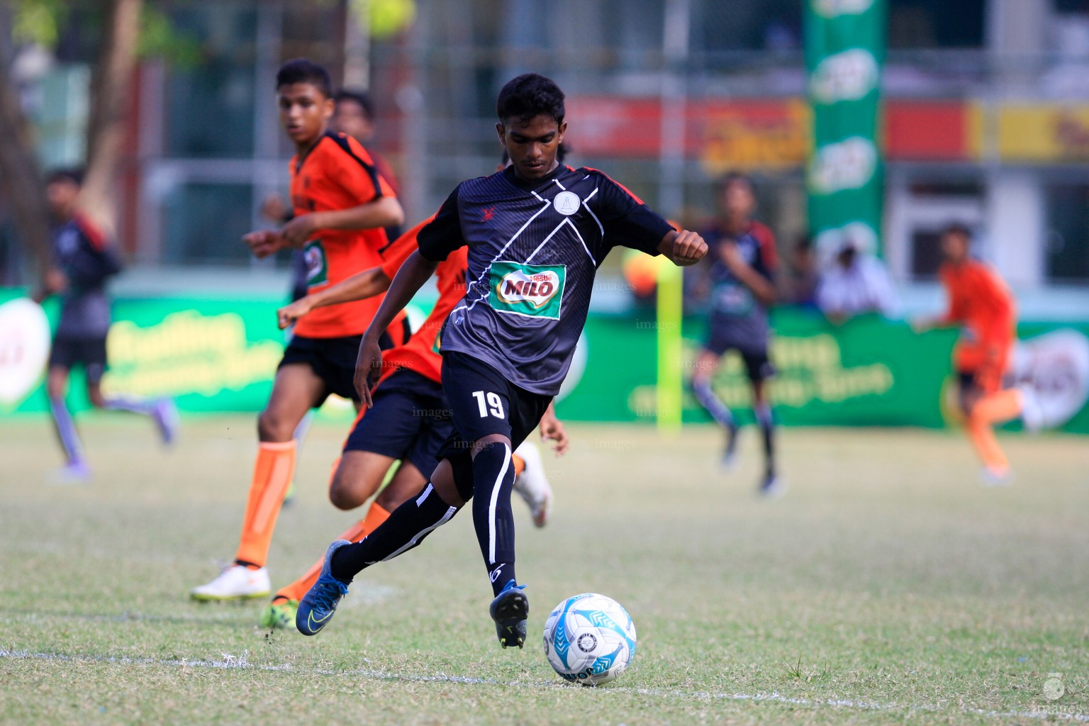 Ahmadiyya International School played against Imaaduddeen in the Under 16 Interschool Football Tournament in Male', Maldives, Monday, March. 28, 2016. (Images.mv Photo/ Hussain Sinan).