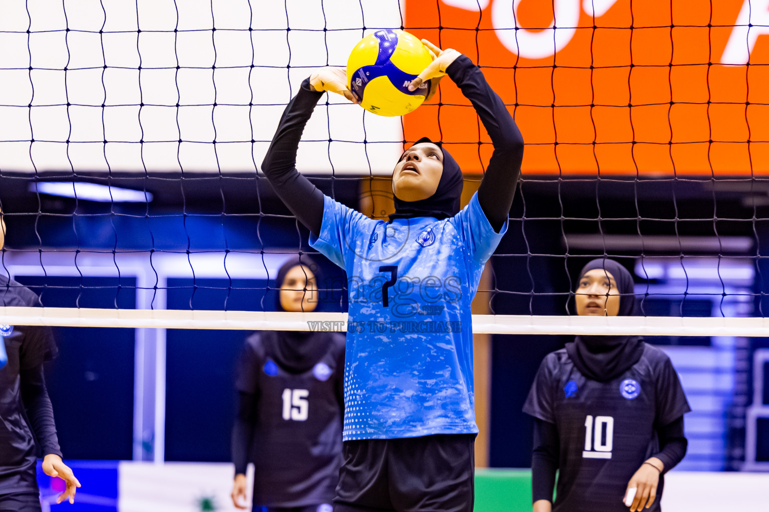 Male' City Team 1 vs Male' City Team 3 in the Finals of MILO Raajje Volley Junior Championship 2025 (U19 Girls) was held in Social Center Indoor Hall, Maldives on Sunday, 28th September 2025. Photos: Nausham Waheed / images.mv