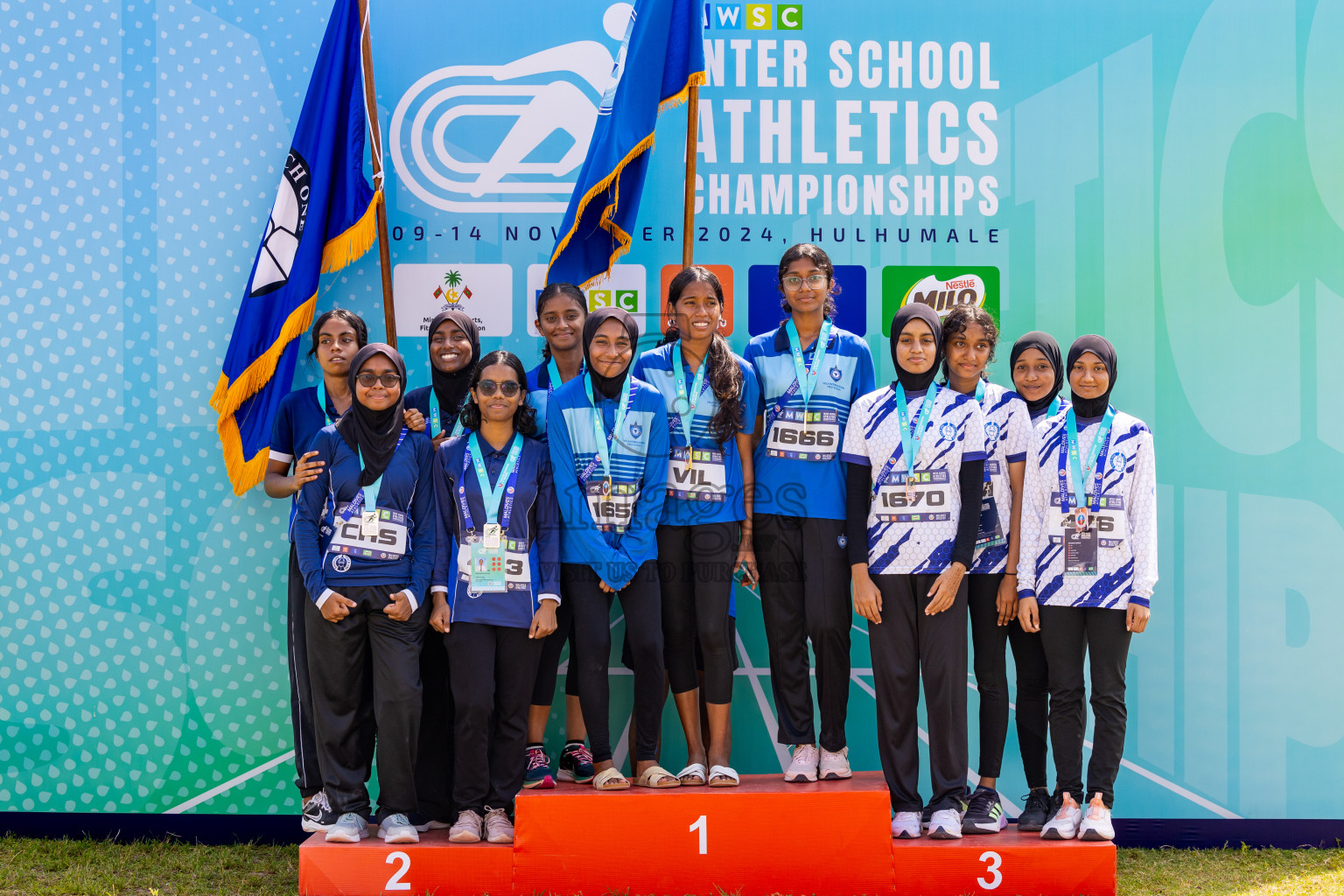 Day 6 of MWSC Interschool Athletics Championships 2024 held in Hulhumale Running Track, Hulhumale, Maldives on Thursday, 14th November 2024. Photos by: Ismail Thoriq / Images.mv