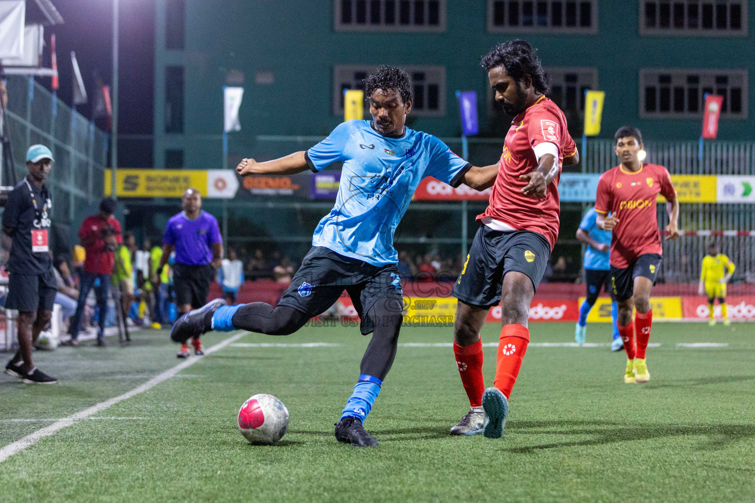 Dh Kudahuvadhoo VS Dh Meedhoo in Day 13 of Golden Futsal Challenge 2024 was held on Saturday, 27th January 2024, in Hulhumale', Maldives Photos: Nausham Waheed / images.mv