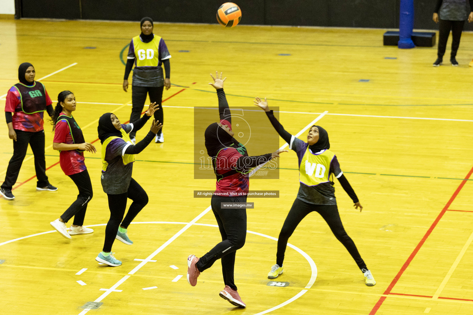 Sports Club Skylark vs United Unity Sports Club in the Milo National Netball Tournament 2022 on 19 July 2022, held in Social Center, Male', Maldives. Photographer: Shuu / Images.mv