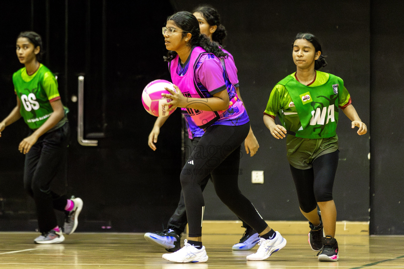 Fionti SA vs N Sports Academy in Day 6  of 3rd Netball Junior Championship, held at Social Center on Friday 24th January 2025 . Photos: Shuu Abdul Sattar / images.mv
