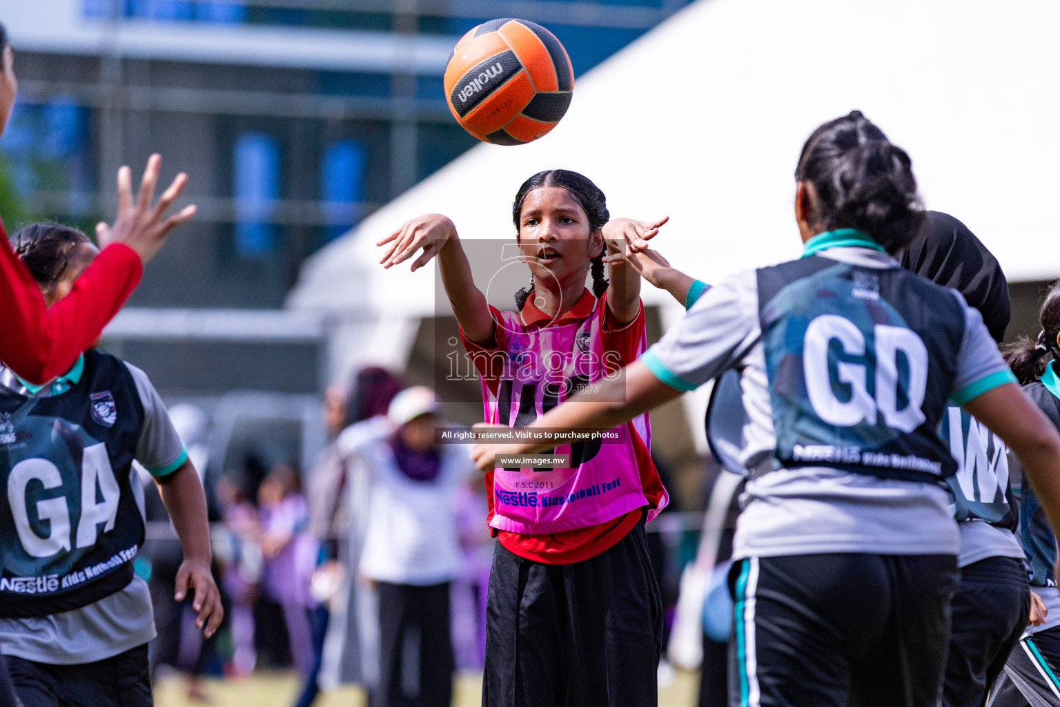 Day 1 of Nestle' Kids Netball Fiesta 2023 held in Henveyru Stadium, Male', Maldives on Thursday, 30th November 2023. Photos by Nausham Waheed / Images.mv