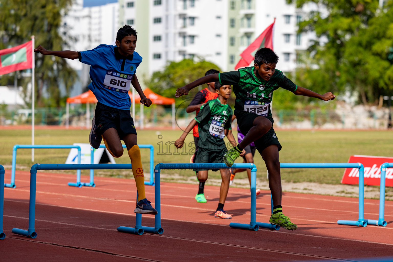 Day 2 of MWSC Interschool Athletics Championships 2024 held in Hulhumale Running Track, Hulhumale, Maldives on Sunday, 10th November 2024. 
Photos by: Hassan Simah / Images.mv