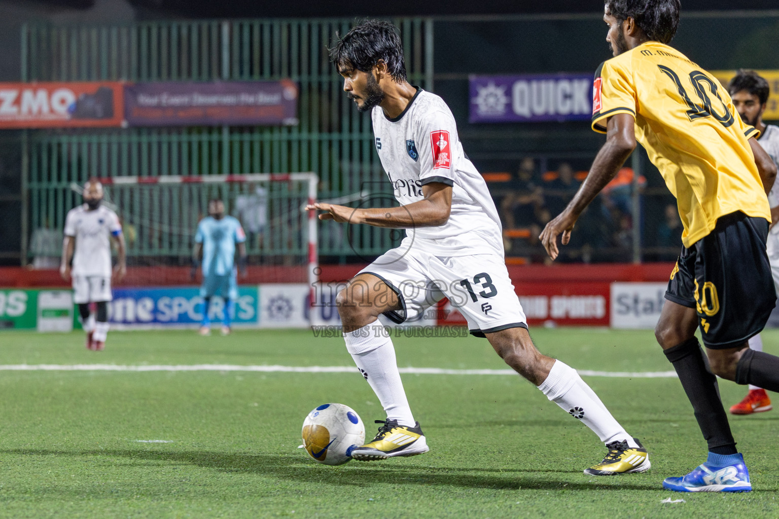 M. Veyvah vs M. Maduvvari in Day 12 of Golden Futsal Challenge 2025 was held on Thursday, 16th January 2025, in Hulhumale', Maldives Photos: Mohamed Mahfooz Moosa / images.mv