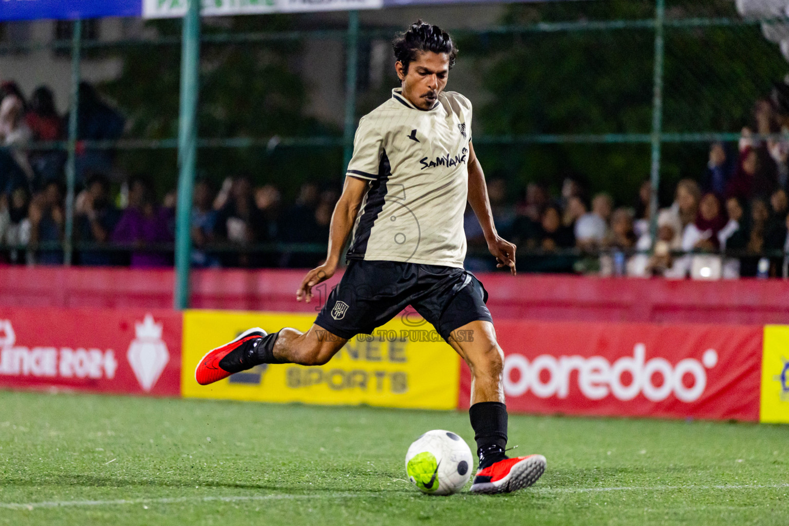 Lh Hinnavaru vs Lh Kurendhoo in Day 29 of Golden Futsal Challenge 2024 was held on Tuesday , 13th February 2024 in Hulhumale', Maldives Photos: Nausham Waheed / images.mv