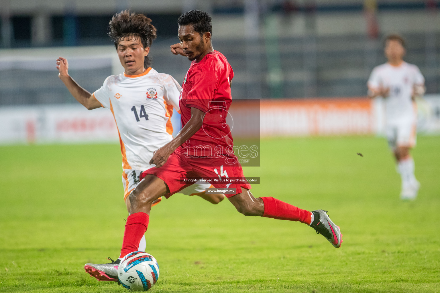 Maldives vs Bhutan in SAFF Championship 2023 held in Sree Kanteerava Stadium, Bengaluru, India, on Wednesday, 22nd June 2023. Photos: Nausham Waheed / images.mv